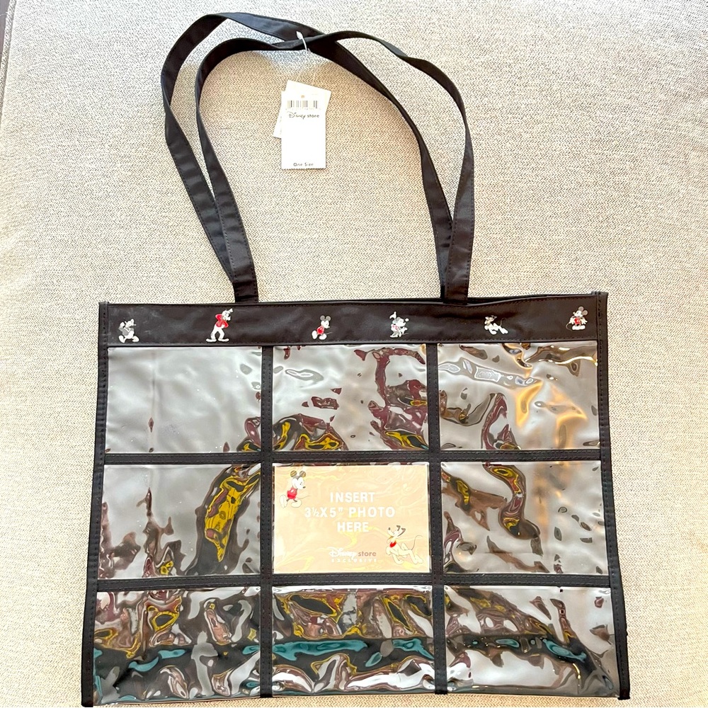 Disney Store Exclusive Mickey Mouse Black Photo Tote Bag 9 Pictures NWT